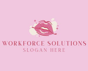 Lips Beauty Lipstick  logo design