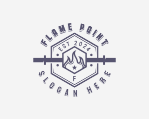 Flaming Barbell Gym logo design