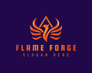 Mystic Phoenix Flame logo design