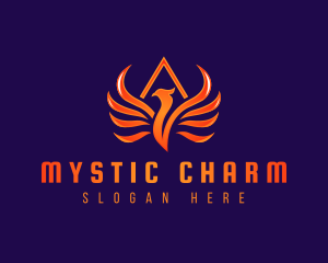 Mystic Phoenix Flame logo design