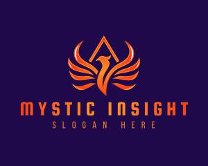 Mystic Phoenix Flame logo design