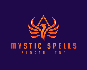 Mystic Phoenix Flame logo design