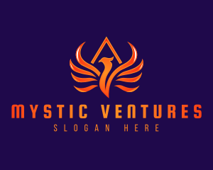 Mystic Phoenix Flame logo design