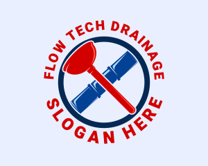 Plunger Pipe Repair logo design