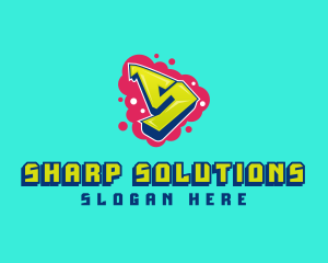 Bright Graffiti Letter S  logo design