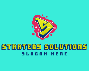 Bright Graffiti Letter S  logo design