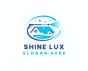 Pressure Wash Shine Roof logo design