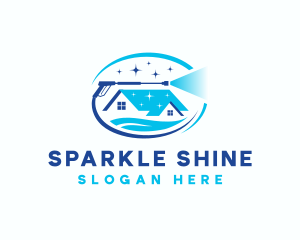 Pressure Wash Shine Roof logo design