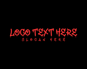 Blood - Graffiti Drip Business logo design