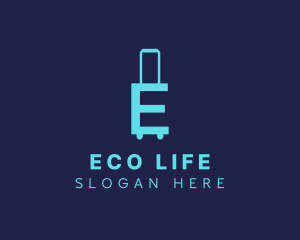 Letter E Travel Luggage  logo design