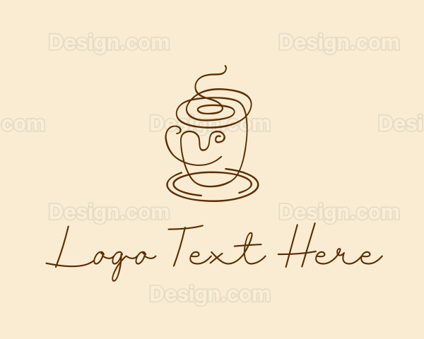 Coffee Cup Cafe Scribble Logo