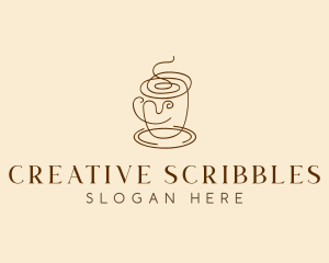 Coffee Cup Cafe Scribble  logo design