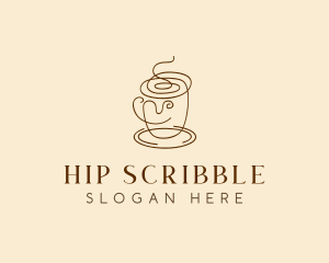 Coffee Cup Cafe Scribble  logo design