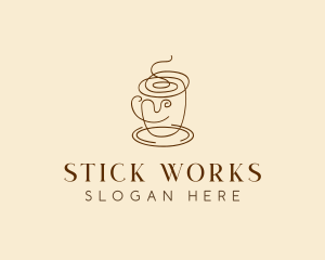 Coffee Cup Cafe Scribble  logo design