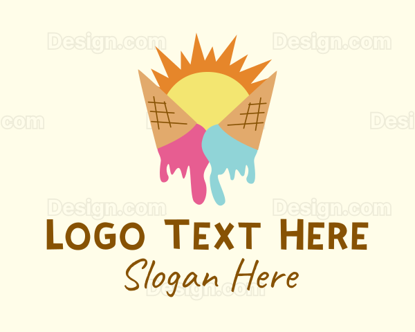 Summer Melting Ice Cream Logo