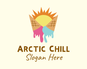 Summer Melting Ice Cream logo design