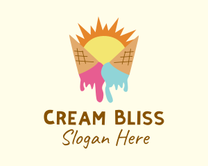 Summer Melting Ice Cream logo design