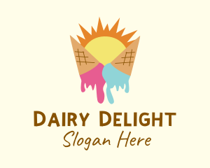 Summer Melting Ice Cream logo design