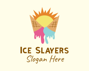 Summer Melting Ice Cream logo design