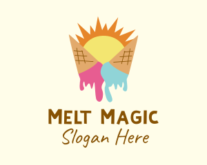 Summer Melting Ice Cream logo design