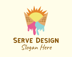 Summer Melting Ice Cream logo design