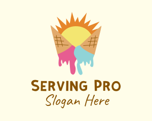 Summer Melting Ice Cream logo design