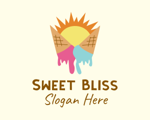 Summer Melting Ice Cream logo design