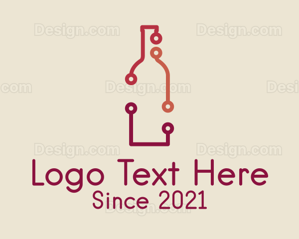 Wine Bottle Circuit Logo