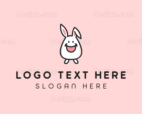 Happy Bunny Rabbit Kid Logo