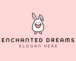 Happy Bunny Rabbit Kid logo design