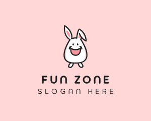 Happy Bunny Rabbit Kid logo design