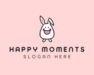 Happy Bunny Rabbit Kid logo design