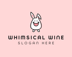 Happy Bunny Rabbit Kid logo design