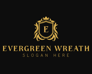 Wreath Royal Shield logo design