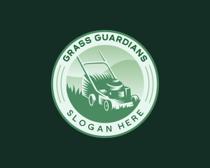 Grass Cutting Lawn Mower  logo design