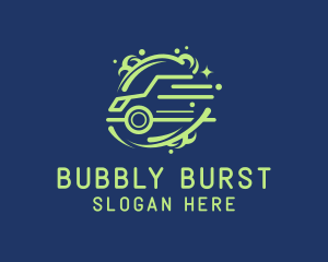 Car Wash Bubbles Cleaning logo design