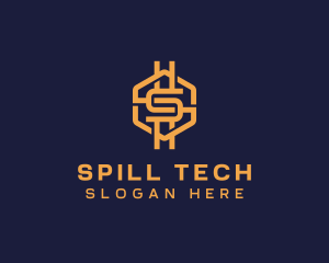 Cryptocurrency Tech Letter S logo design