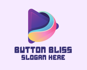 Colorful Media Play Button logo design