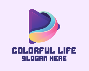 Colorful Media Play Button logo design