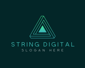 Digital Fintech Triangle logo design