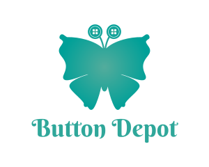 Teal Button Butterfly logo