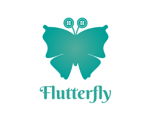 Teal Button Butterfly logo