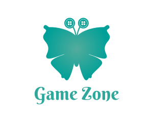 Teal Button Butterfly logo