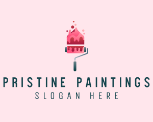 Paint Roller House logo design