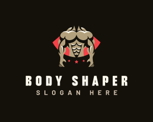 Muscle Fitness Bodybuilder logo design