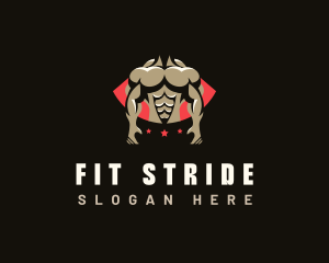 Muscle Fitness Bodybuilder logo design