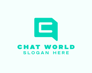 Digital Chat Letter C logo design