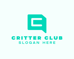 Digital Chat Letter C logo design