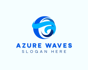 Swoosh Sphere Wave logo design