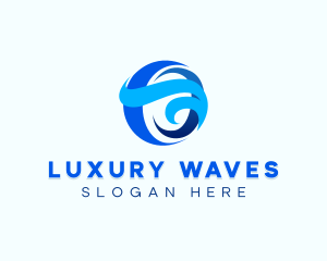 Swoosh Sphere Wave logo design